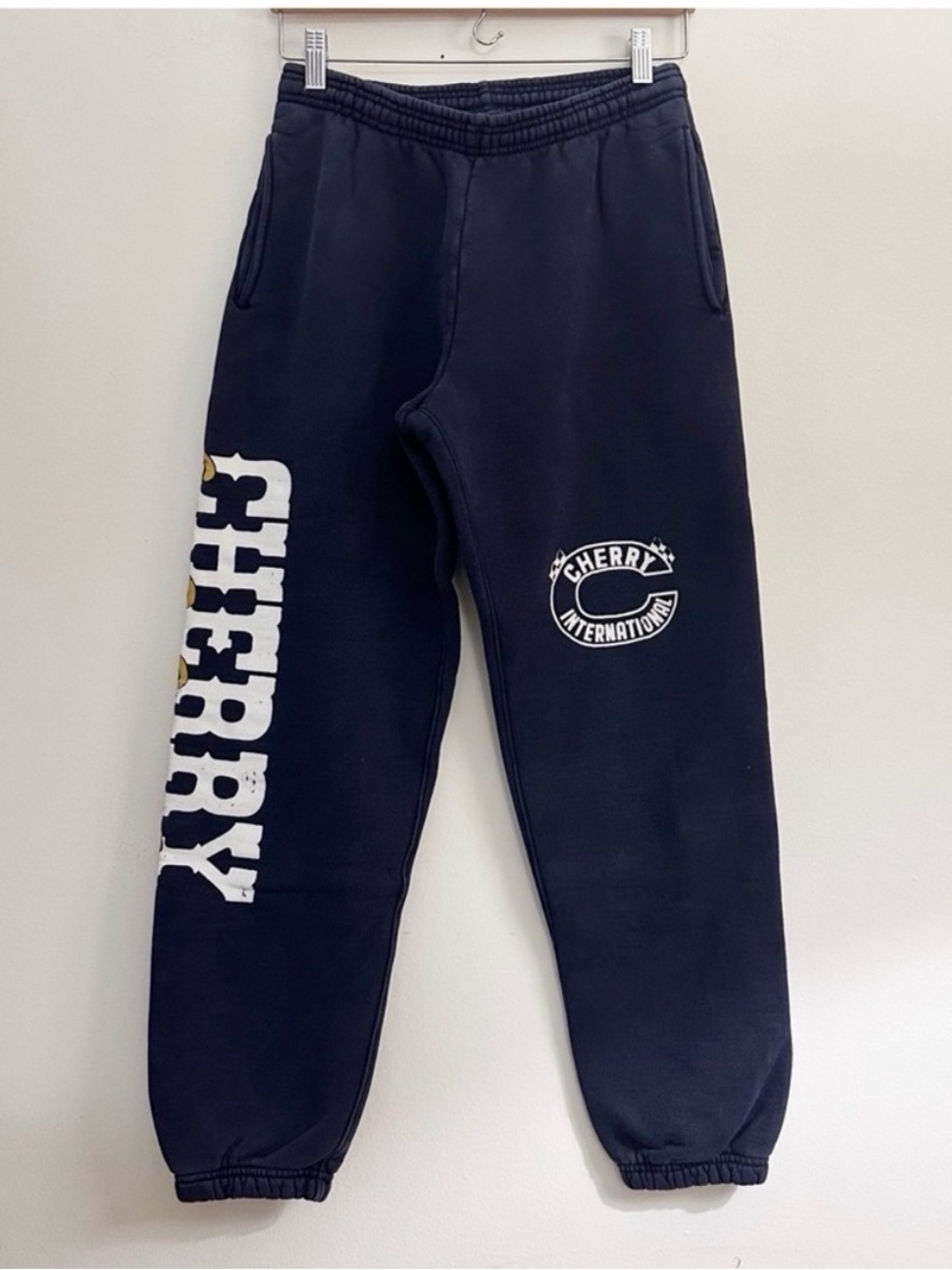 Cherry LA Navy Logo Classic Joggers size Small